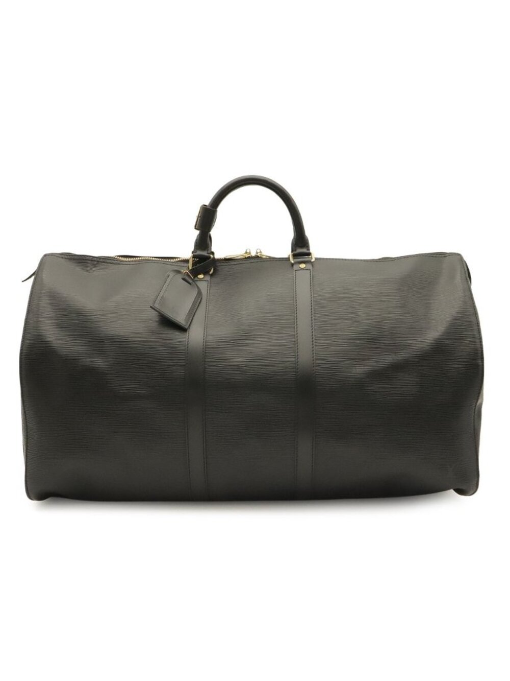 Louis Vuitton Epi Keepall 55 Boston Bag Purse Leather Noir Black